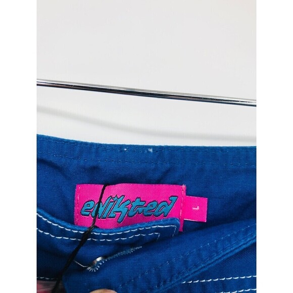 EDIKTED Royal Blue Cargo Pants 100% Cotton Baggy Lightweight Juniors Size L New‎ - Picture 4 of 16